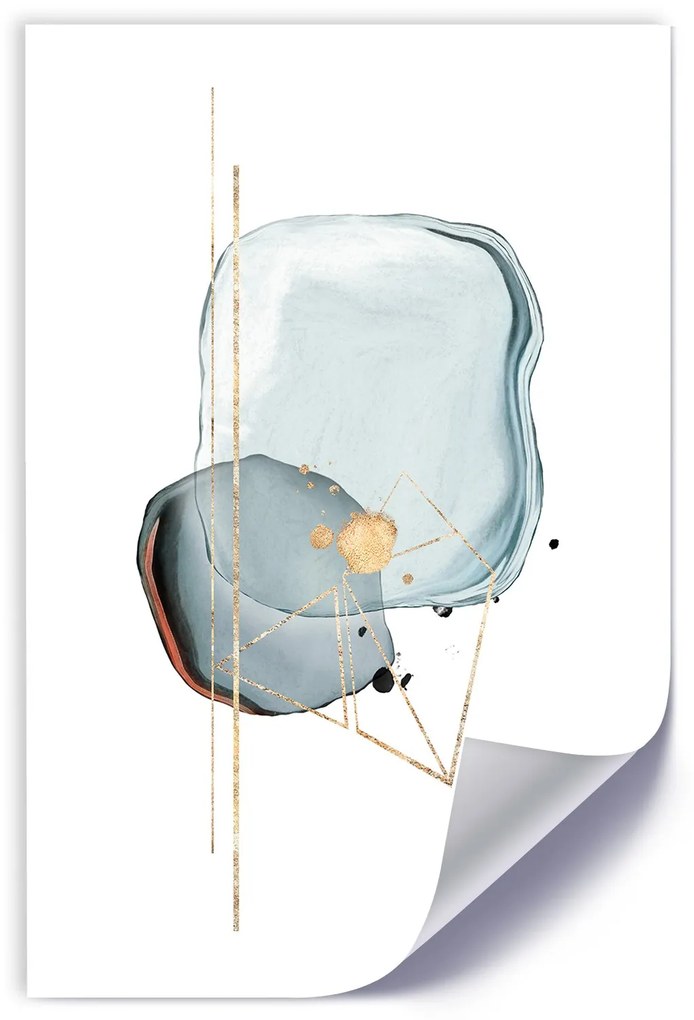 Gario Plagát Sivé tvary a línie abstraktné Farba rámu: Bez rámu, Rozmery: 30 x 45 cm