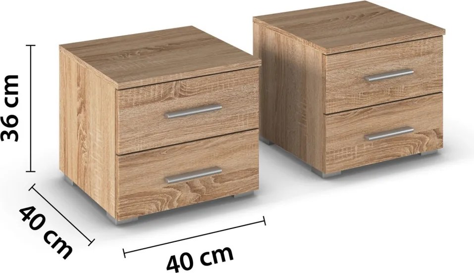 Set nočných stolíkov (2 ks) Isotta, dub sonoma