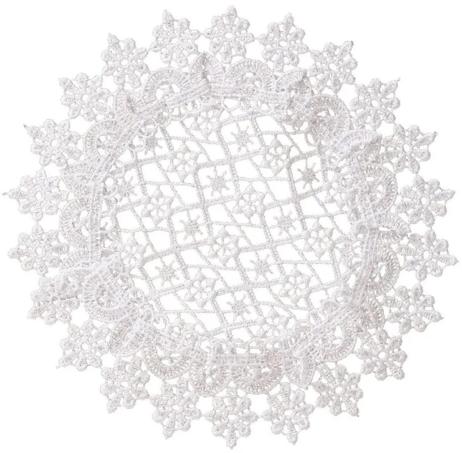 Elegantný okrúhly čipkovaný obrúsok Priemer: 20 cm