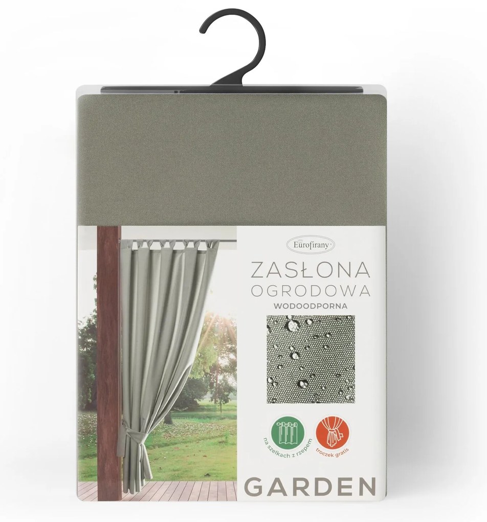 ZÁHRADNÝ VODEODOLNÝ ZÁVES NA PÚTKACH GARDEN 155X200 CM TMAVOBÉŽOVÁ