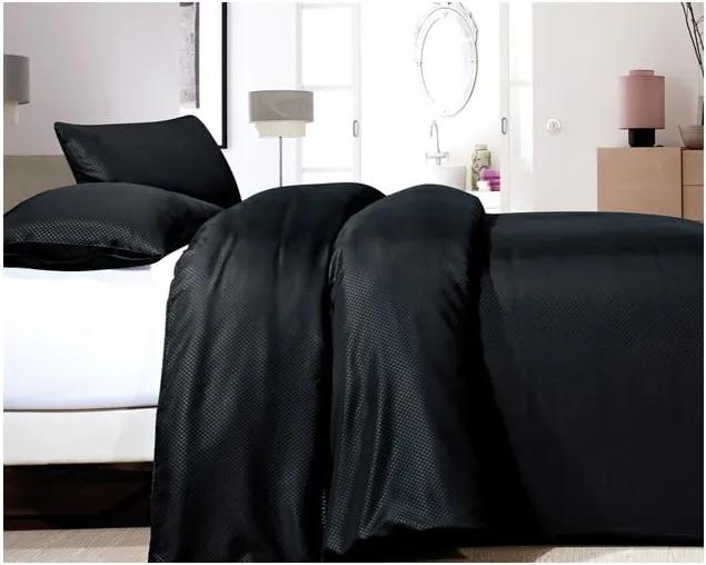 Čierne obliečky z mikroperkálu na jednolôžko Sleeptime Satin, 140 × 200 cm