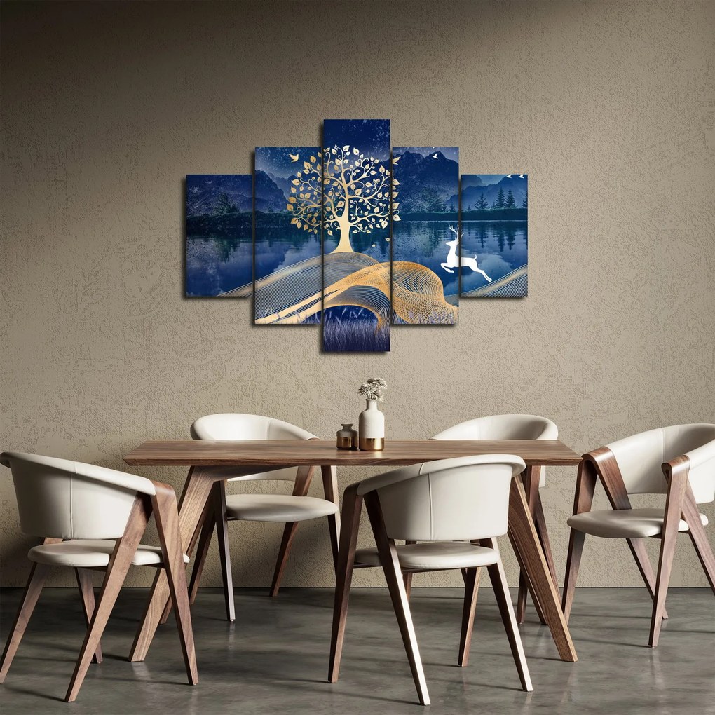 Obraz jeleňov pri splne (150x105 cm)
