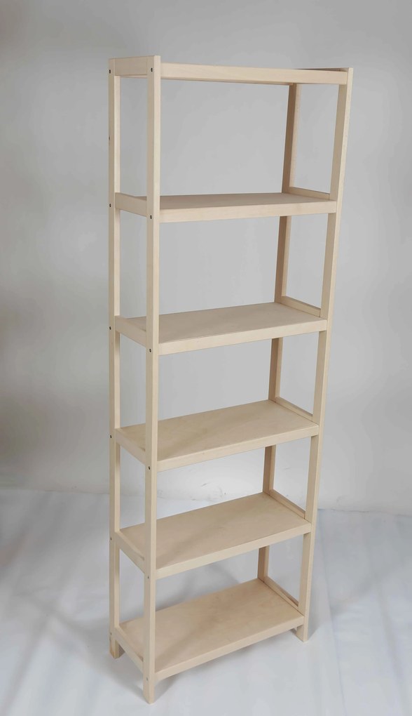 Regál drevený bukový počet políc 6 - 213x50x38 cm