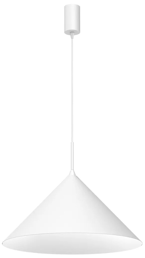 Závesné svietidlo Capital, 1x biele kovové tienidlo, (fi 46cm), w