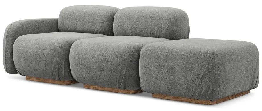 Sivá leňoška z textílie buklé (pravý roh) Ailani – Makamii