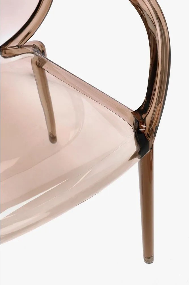 Svetlohnedá plastová záhradná stolička Camilla – Bizzotto