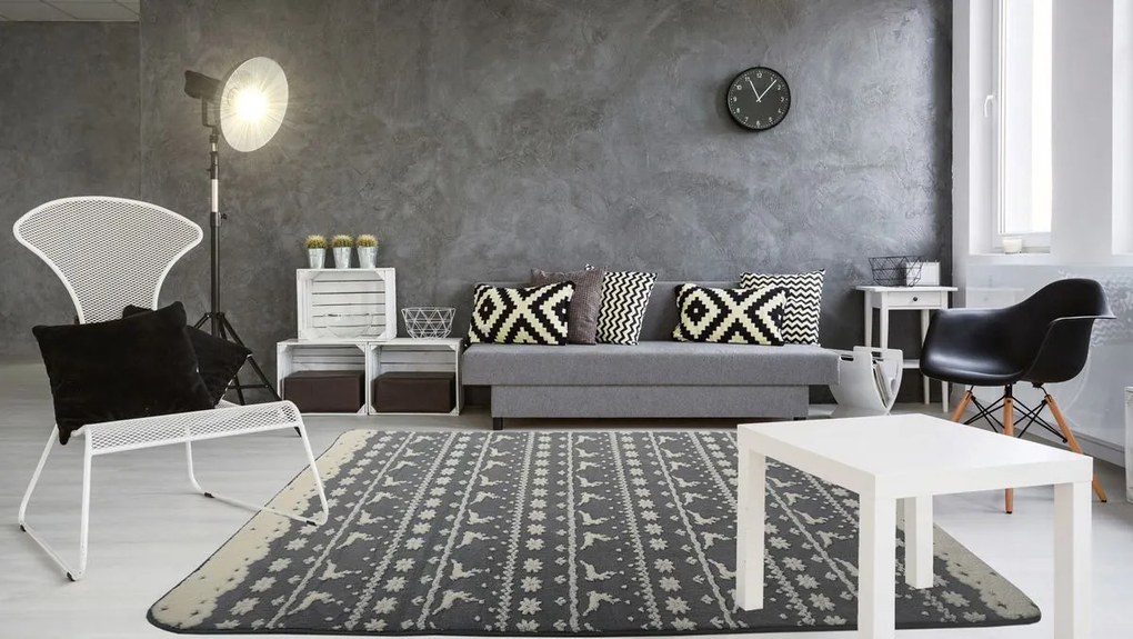 Tutumi Bergen, plyšový 3D koberec 140x200cm, šedá, SHG-04000