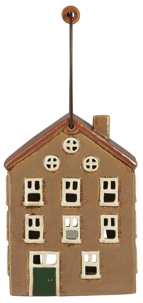 Ib Laursen Kameninový svietnik Nyhavn s rukojetí Green door