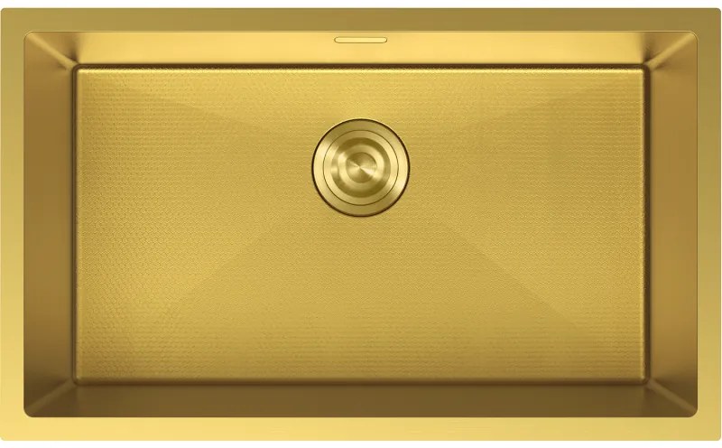 Mexen Trixo, 1-komorový nerezový drez 750 x 440 mm, brúsená zlatá, vzor voština, 6415751000-55HC