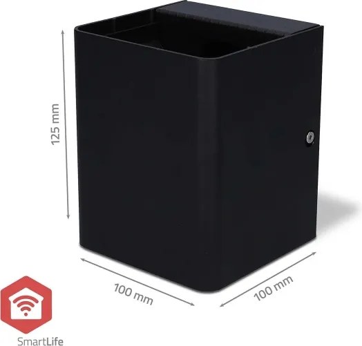 Nedis ZBLOW10RGBW - LED RGBW stmievateľné vonkajšie svietidlo LED/12W/230V IP65 Wi-Fi Tuya čierne