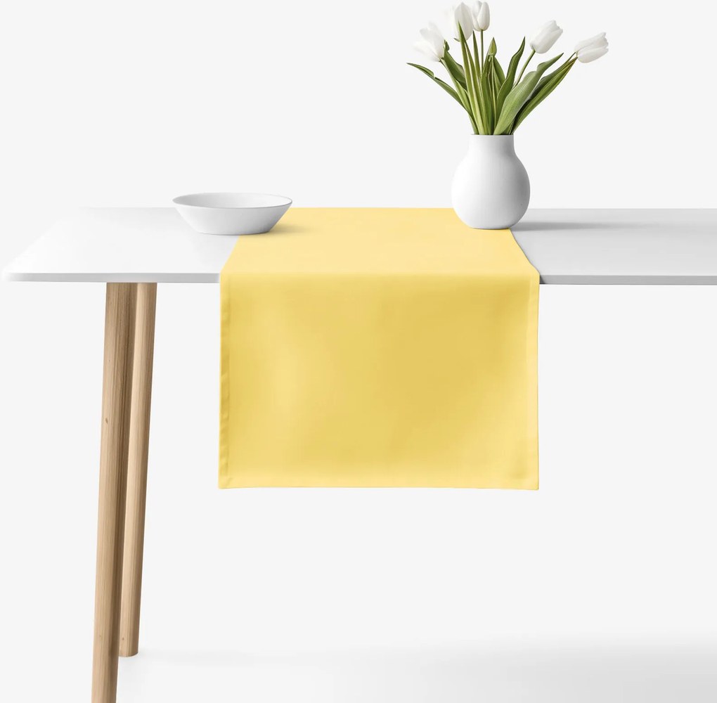 Goldea behúň na stôl 100% bavlnené plátno - žltý 20x140 cm