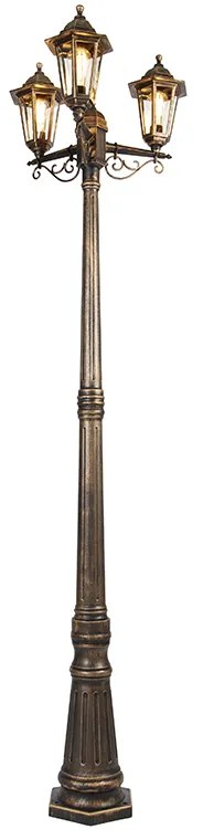 Inteligentný vonkajší lampáš zlatý s 3 svetlami vrátane WiFi ST64 - New Haven