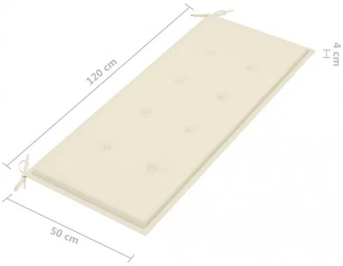 vidaXL Stohovateľná záhradná lavička s podložkou 128,5 cm tíkový masív-