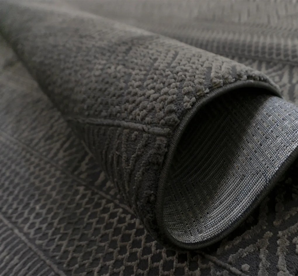 BE Koberec Zurich 1901 DARK GREY – sivý obdĺžnikový Rozmer: 80x150 cm