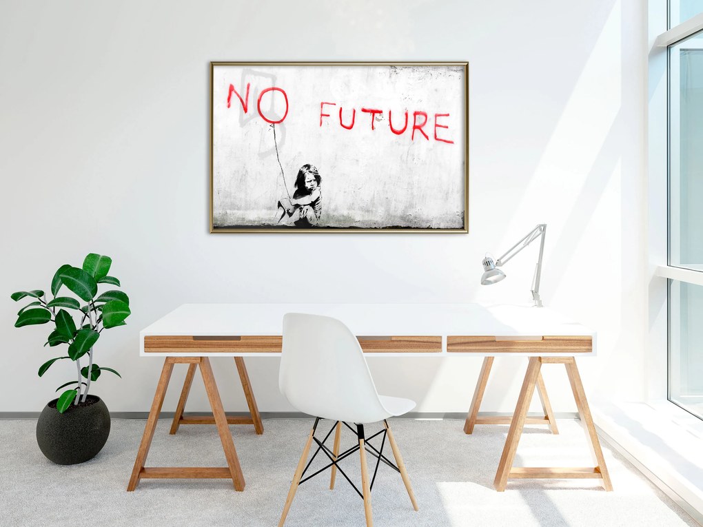Artgeist Plagát - No Future [Poster] Veľkosť: 60x40, Verzia: Zlatý rám