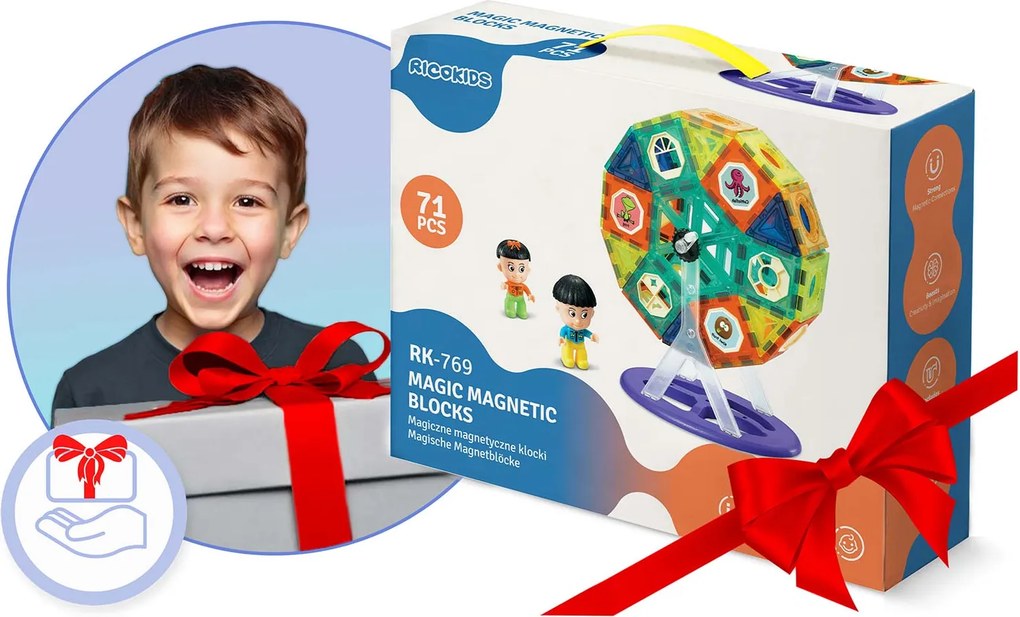 Magnetické bloky s kolotočom RK-769 Ricokids