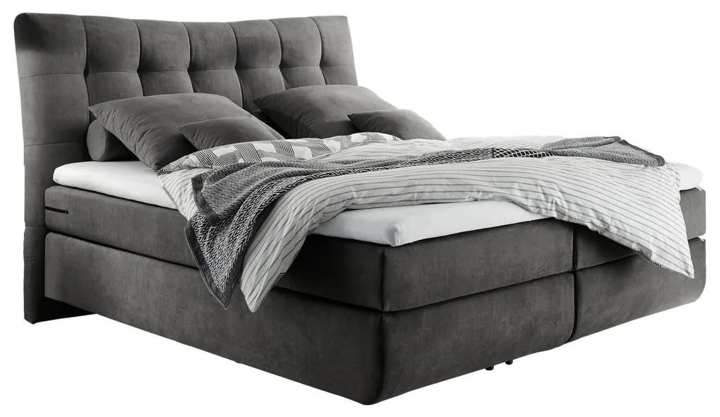 XXXLutz POSTEĽ BOXSPRING, 180/200 cm, textil, antracitová Carryhome - Postele - 002220018702