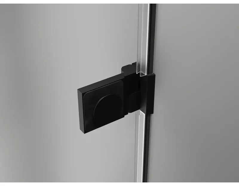 Mexen Lunar-B L pravý výklopný sprchový kút 90 x 80 cm, číre sklo, čierna matná, 832L-090-080-66-00-P