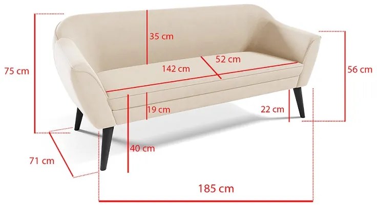 Dvojmiestna sofa Ela 182