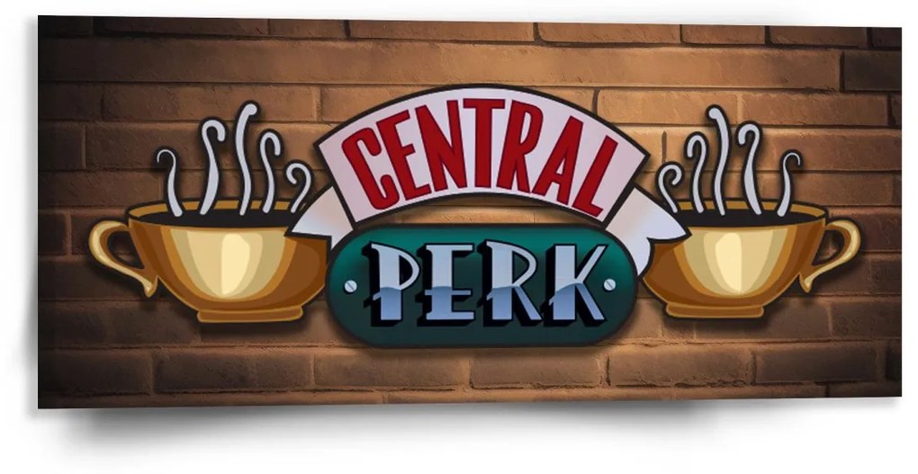 Sablio Obraz Seriál Priatelia CENTRAL PERK Tehly - 110x50 cm