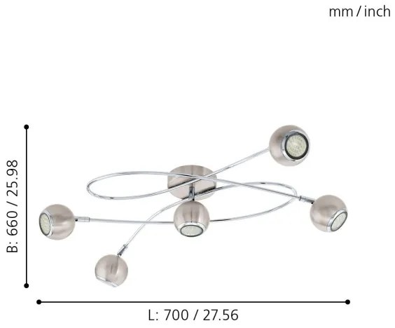 Eglo 94251 - LED Bodové svietidlo LOCANDA 5xGU10-LED/3W/230V