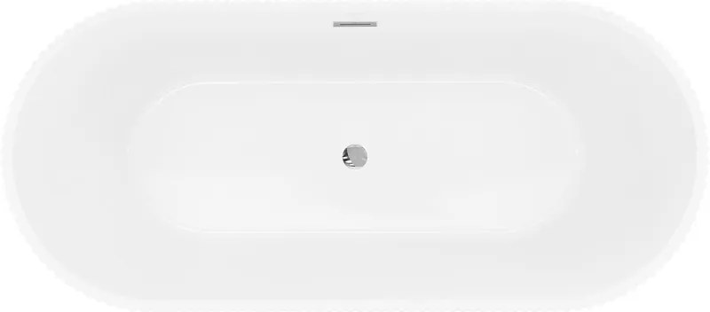 Mexen Yara, voľne stojaca ryhovaná vaňa 170 x 75 cm, biela lesklá, chrómový prepad, 52861707500-01