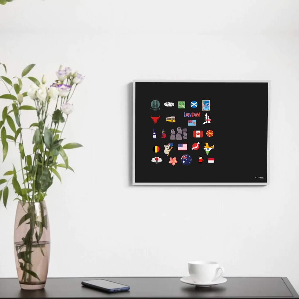 Toptabule.sk  Čierna tabuľa na magnetky v hliníkovom ráme 150x100 cm