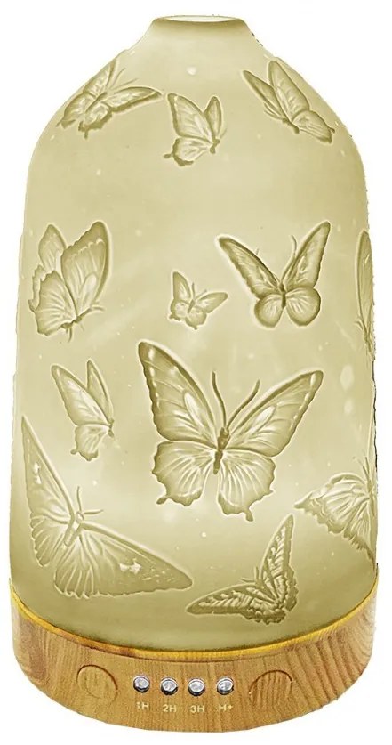 Aroma Diffuser ? 9x17 Cm White Porcelain Butterflies - Home deco