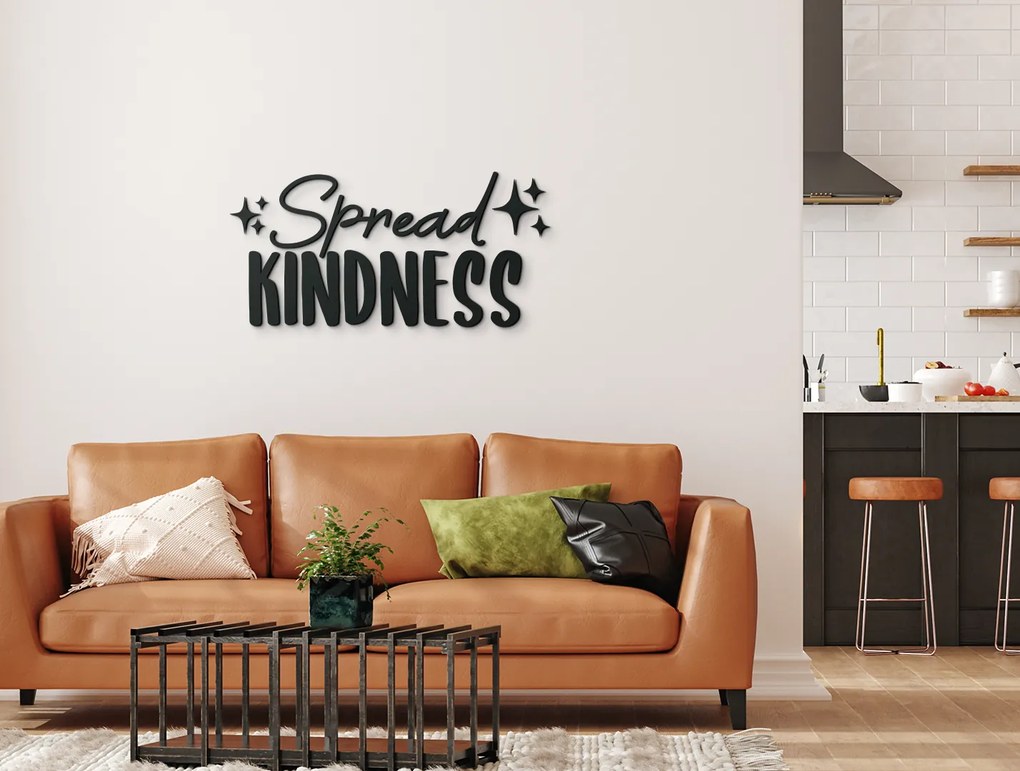 drevko Drevená nálepka Spread kindness Rozmer obrazu: 20,5 x 42,5 cm, Farba dekorácie: Čierna