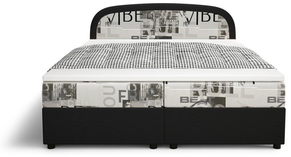 Manželská posteľ Boxspring 140 cm Brick (tmavohnedá + vzor vlny) (s matracom a úložným priestorom). Vlastná spoľahlivá doprava až k Vám domov. 1046404