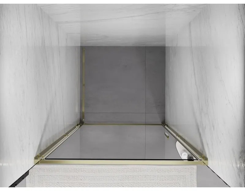 Mexen Exo, výklopné sprchové dvere 85 cm, číre sklo, zlatá, 817-085-000-50-00