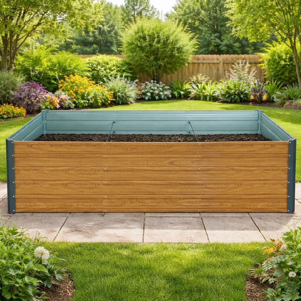 Vyvýšený záhradný záhon BestBerg VZ-1250RW / 1250 l / 240 × 90 × 58 cm / dekor dreva