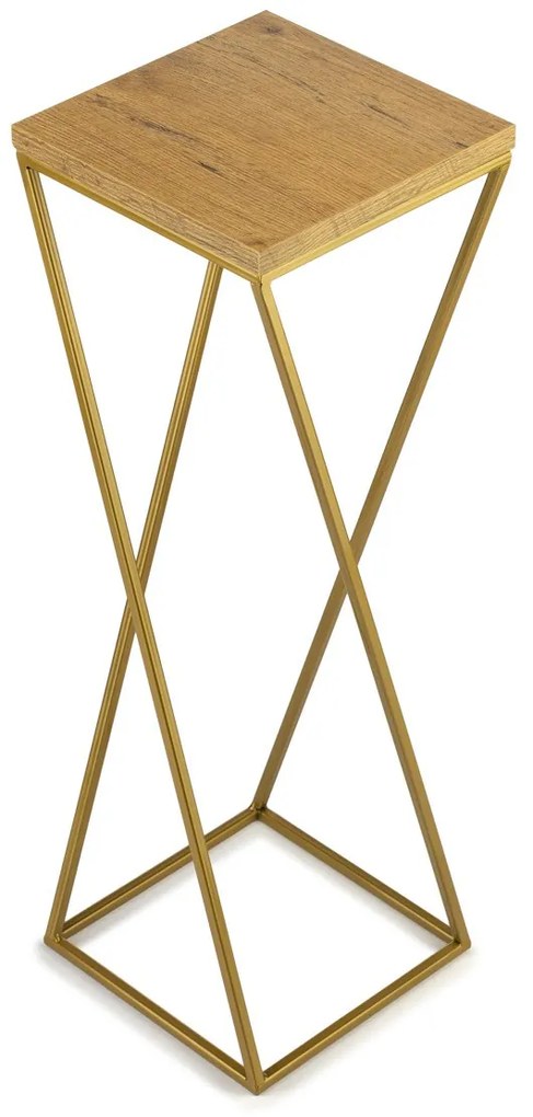 STOJAN NA KVETINÁČ LOFT7 70X24X24 CM ZLATÁ/HNEDÁ