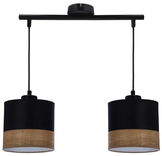 Luster na lanku PORTO 2xE27/60W/230V čierna/hnedá