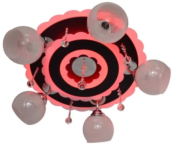 Bodové svietidlo ARONA 5xE27/15W/230V+LED čierna