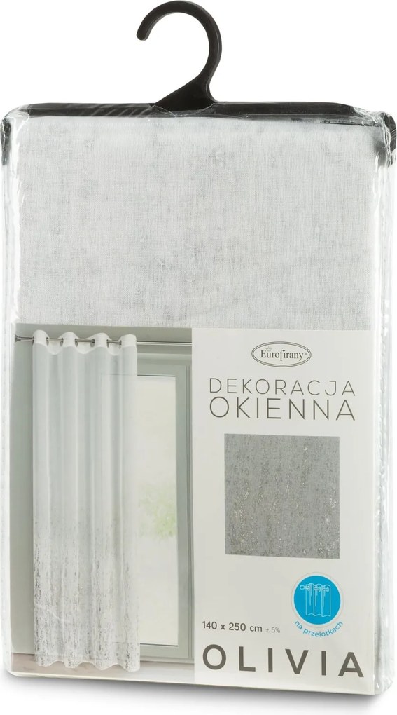 ZÁCLONA NA KRÚŽKOCH OLIVIA 140X250 CM VZOROVANÁ