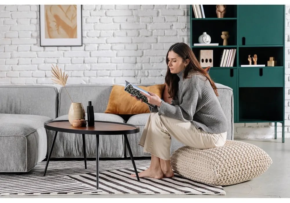 Tehlovo červený vankúšový puf Bonami Essentials Knit