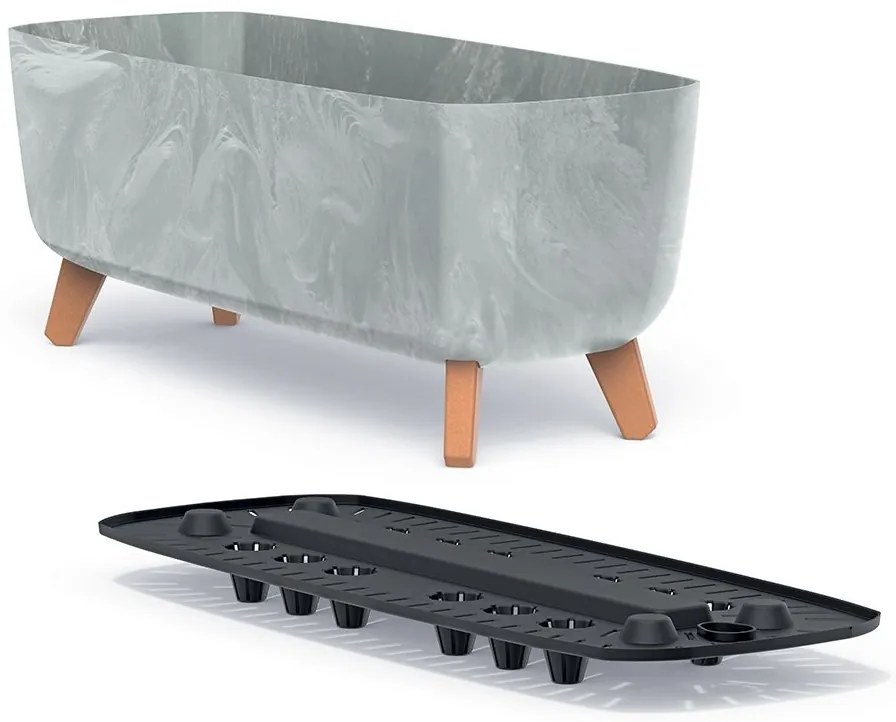 Kvetináč GRACIA CASE BETON EFFECT 39cm sivý