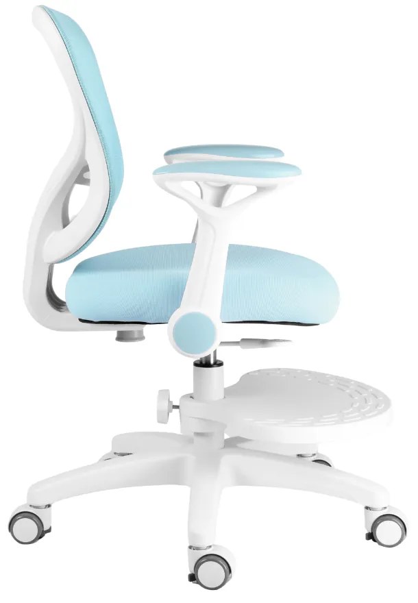 Detská rastúca stolička Neoseat JUNI 007 — látka, prateľný poťah, modrá