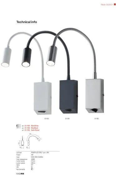 Redo 01-1195 - LED Flexibilná lampička HELLO LED/3W/230V chróm