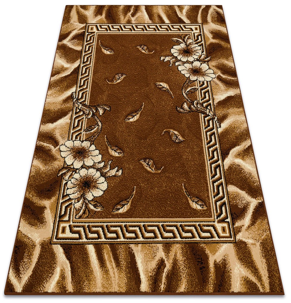 Koberec BCF Morad TRIO Vzor kvetov a lístia, hnedý