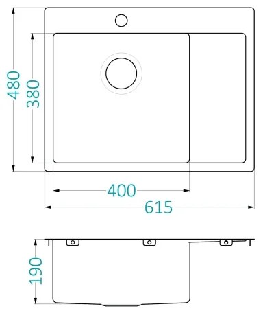 ALVEUS 1124383 - Kuchynský drez QUARTO 61,5x48 cm satén