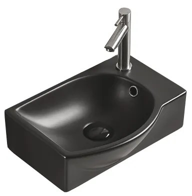 Mexen Mista, umývadlo na dosku, pravé, 40 x 28 cm, čierna matná, 22174085L
