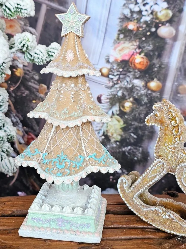 Dekorácia vianočný perníkový stromček Gingerbread Tree - 12*12*25 cm