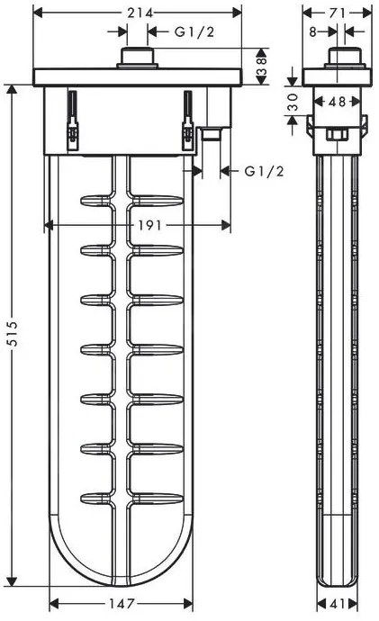Hansgrohe Vivenis, 4-otvorová batéria na okraj vane, sBox, čierna matná, HAN-75444670