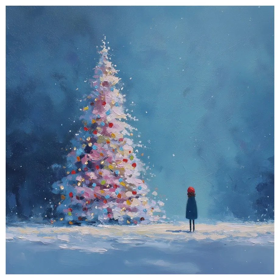 Obraz zimná rozprávka s vianočným stromčekom