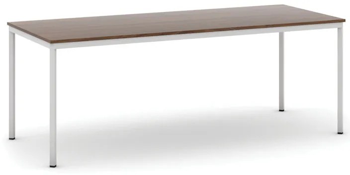 Jedálenský stôl, 200x80 cm, sivá podnož, orech