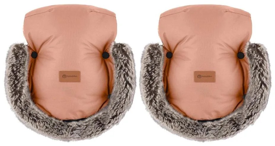 PETITE&amp;MARS - Rukávniky na kočík FURRY Pastel Peach
