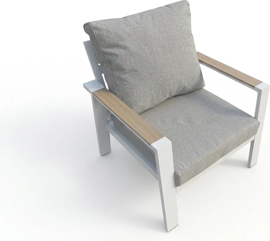 Súprava záhradného nábytku pre 4 osoby Houseland Aurora biela/sivá