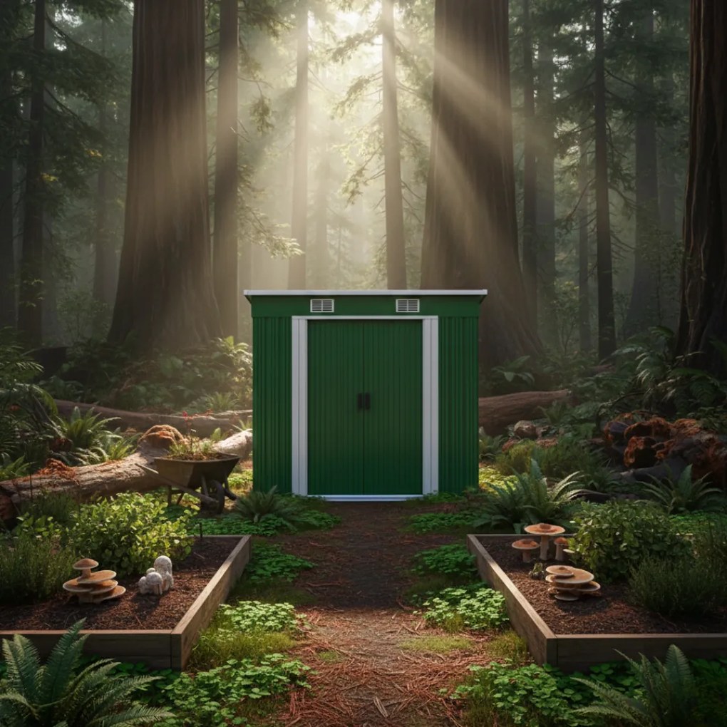 Záhradný domček na náradie L, 196x122x182cm,  zelená Gardebruk